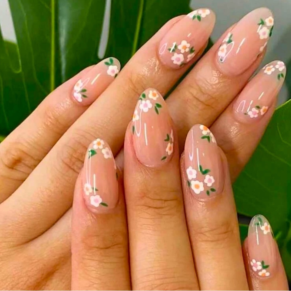 Floral Press On Nails